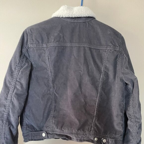Levi's Corduroy Sherpa Lined Jacket Medium Navy - Picture 2 of 8